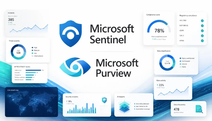 Conformité et supervision Microsoft. Microsoft Sentinel et Microsoft Purview proposés par MT Nexus permettent aux entreprises marocaines de renforcer leur gouvernance, leur conformité et leur supervision de la cybersécurité.