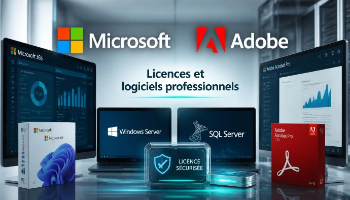 Licences et logiciels professionnels Microsoft et Adobe pour entreprises par MT Nexus Vente et gestion de licences logiciels professionnels : Microsoft 365, Azure, Windows Server, SQL Server et Adobe Acrobat Pro pour entreprises avec MT Nexus.